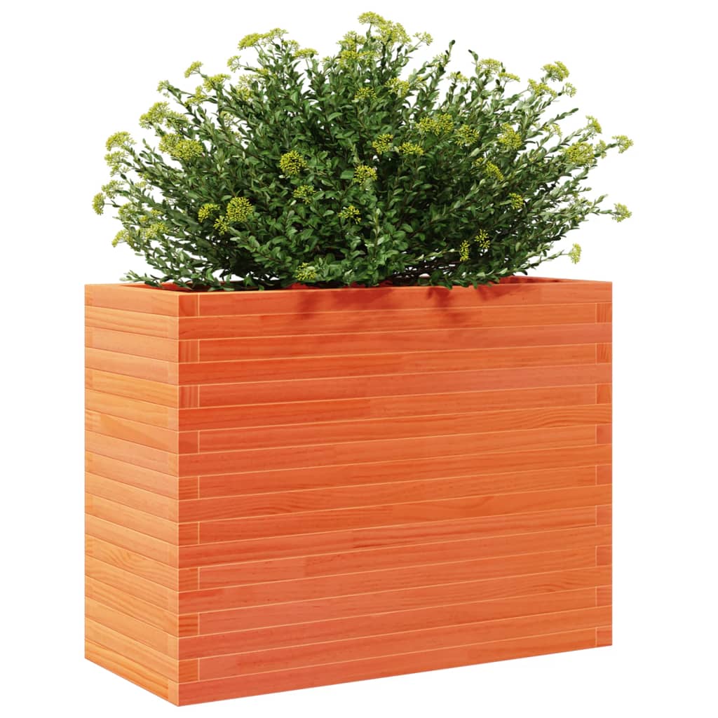 vidaXL Vaso/floreira de jardim 90x40x68,5cm pinho maciço castanho mel