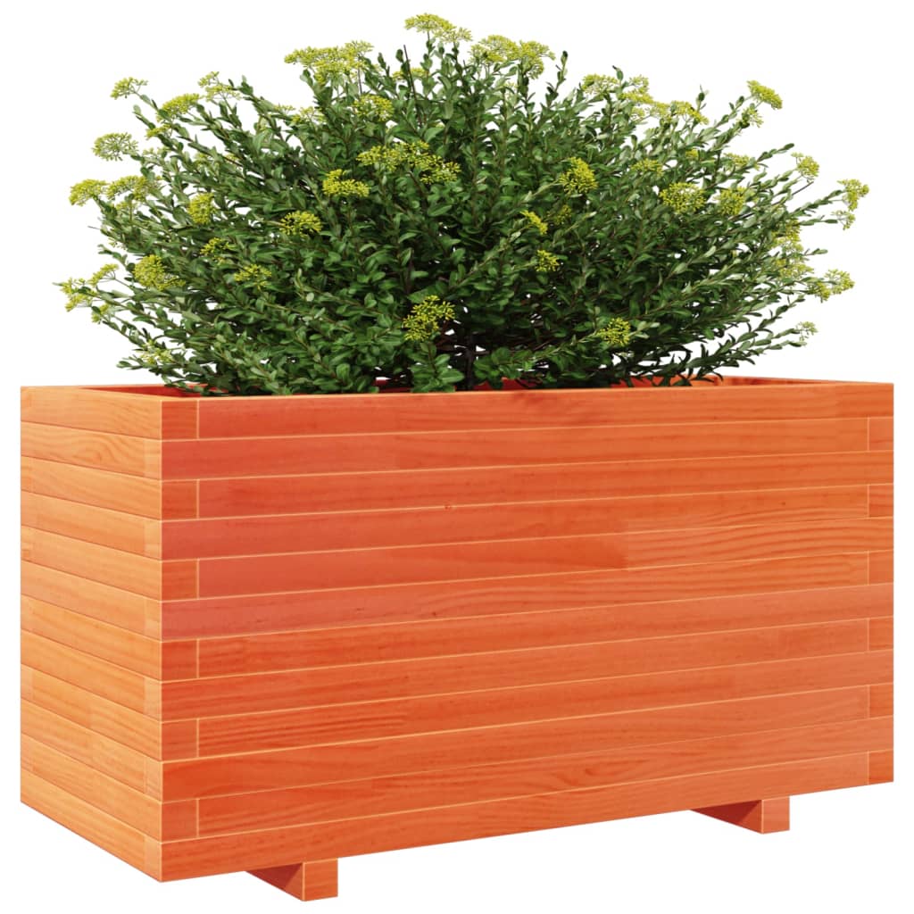 vidaXL Vaso/floreira de jardim 90x40x49,5 cm pinho maciço castanho mel