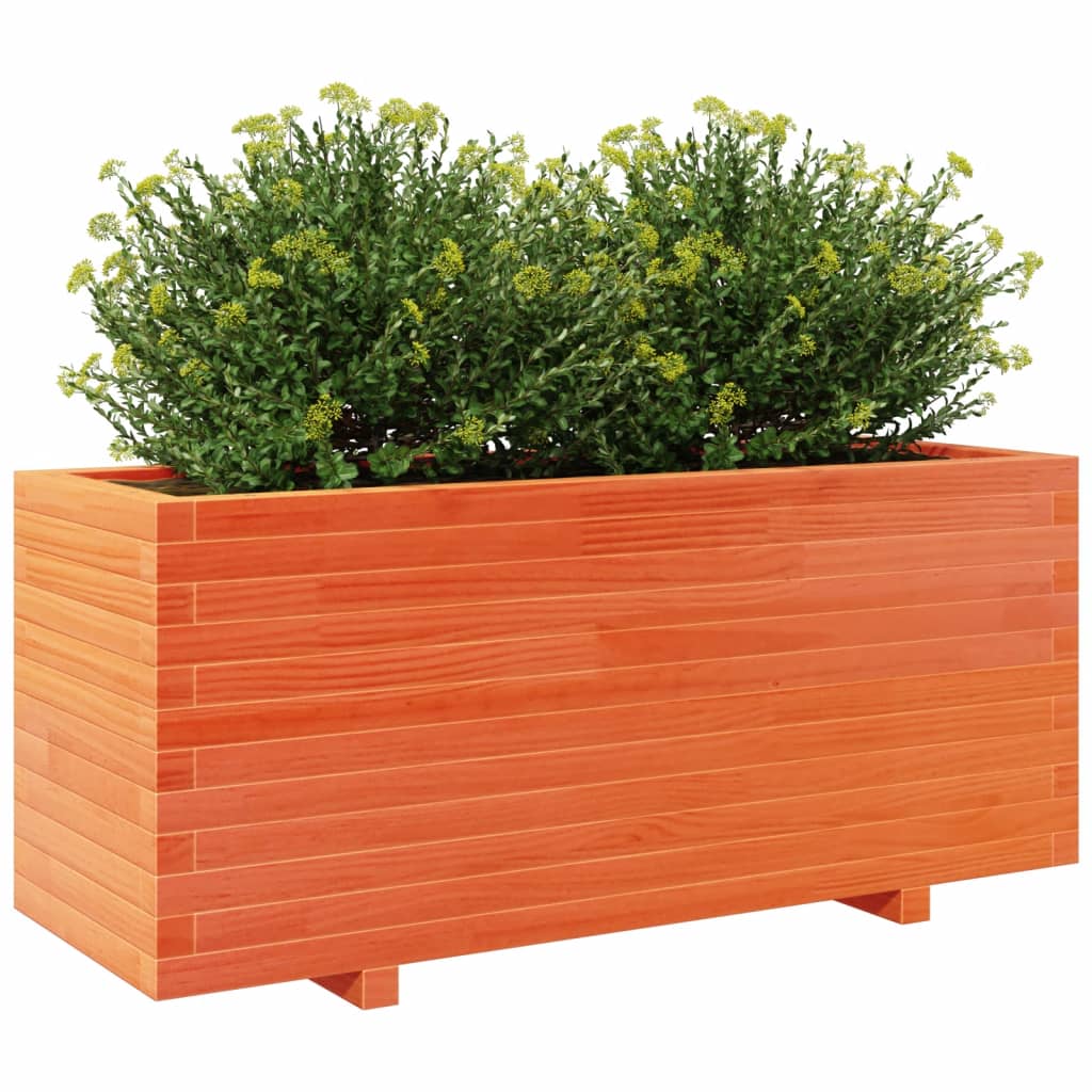 vidaXL Vaso/floreira jardim 110x40x49,5 cm pinho maciço castanho mel