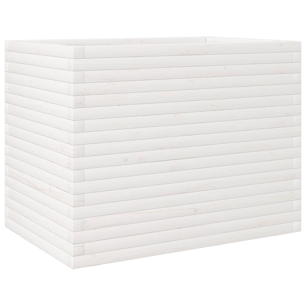 vidaXL Vaso/floreira de jardim 90x60x68,5 cm pinho maciço branco