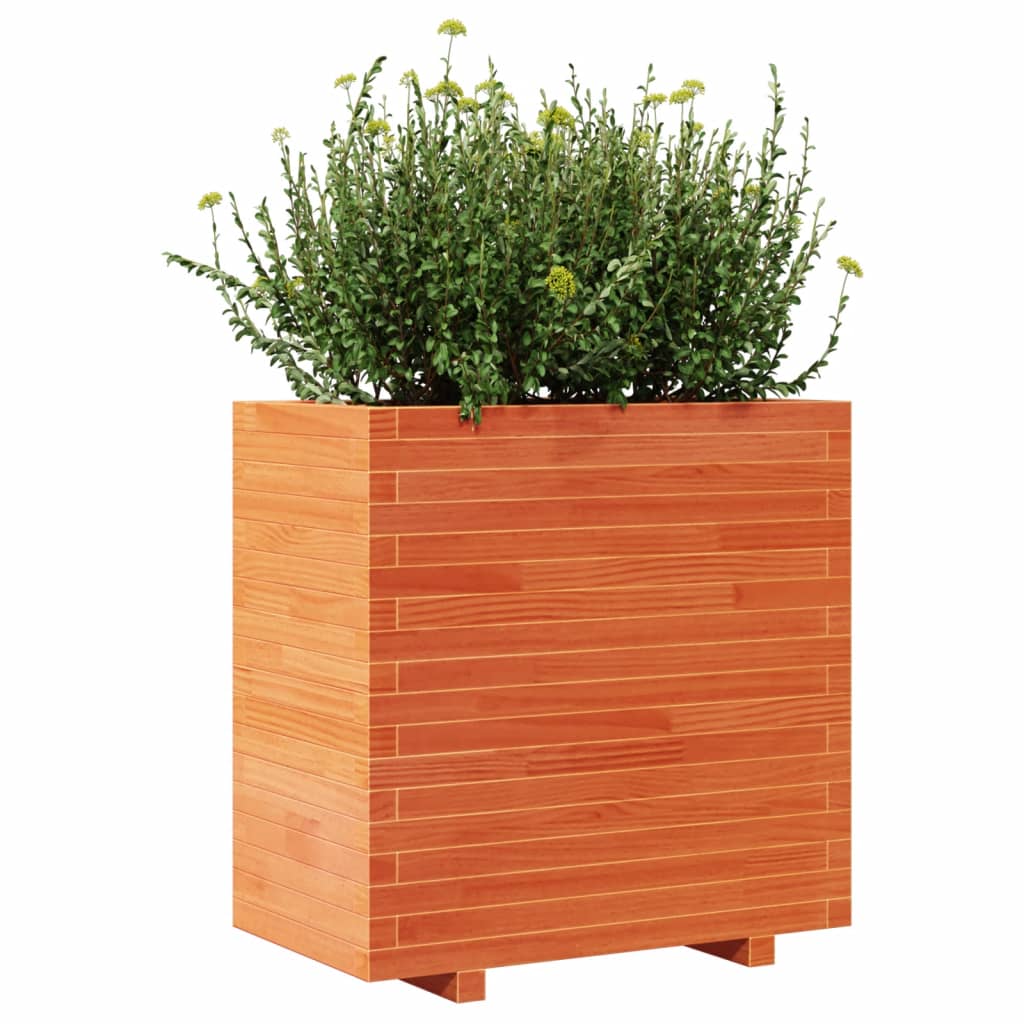 vidaXL Vaso/floreira de jardim 70x40x72 cm pinho maciço castanho mel