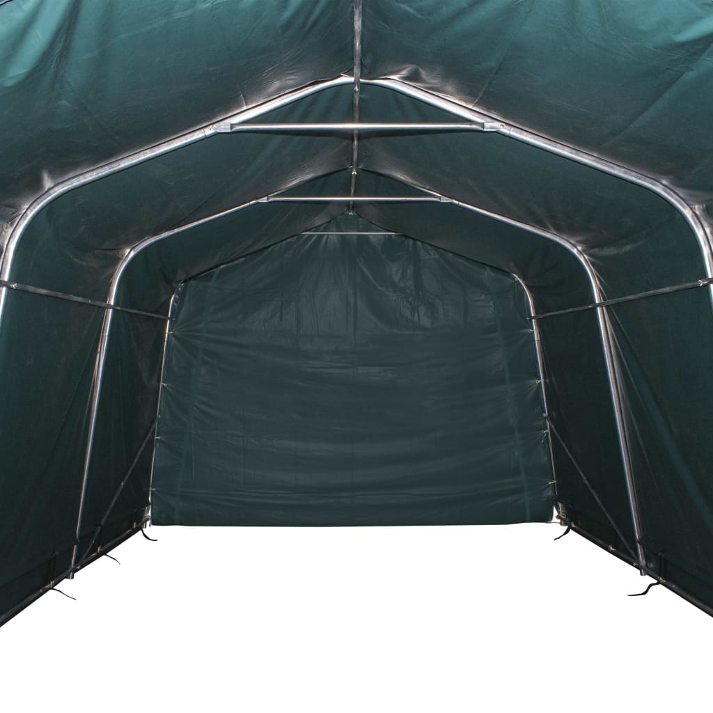 vidaXL Tenda para gado removível PVC 550 g/m² 3,3x8 m verde escuro