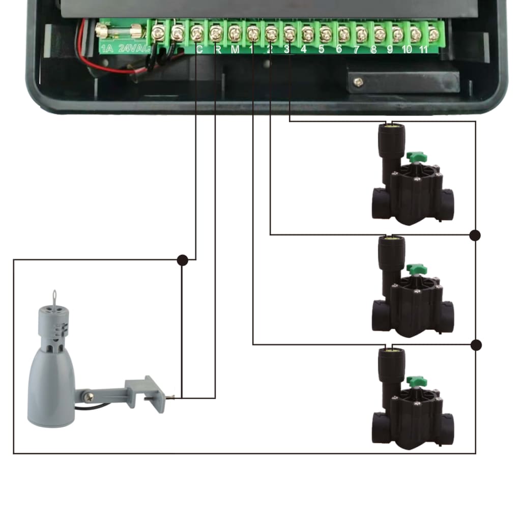 vidaXL Controlador de irrigação de água para jardim