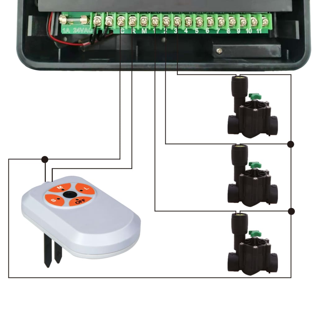 vidaXL Controlador de irrigação de água para jardim