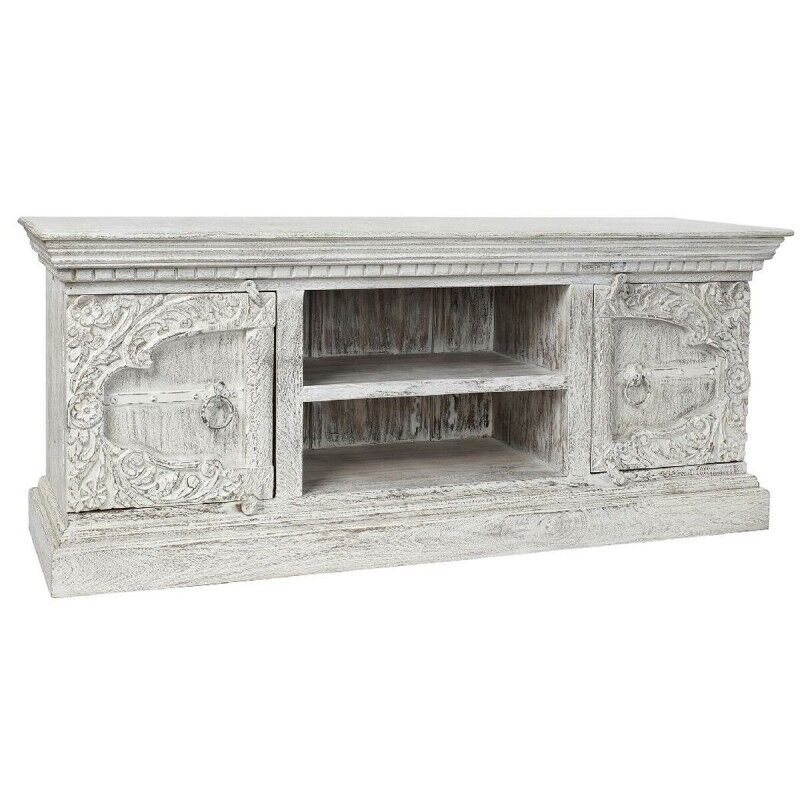 DKD Home Decor|Móvel de TV DKD Home Decor 8424001858347 Metal Branco Madeira de mangueira 160 x 40 x 65 cm DKD Home Decor|Móvel de TV DKD Home Decor 8424001858347 Metal Branco Madeira de mangueira 160 x 40 x 65 cm