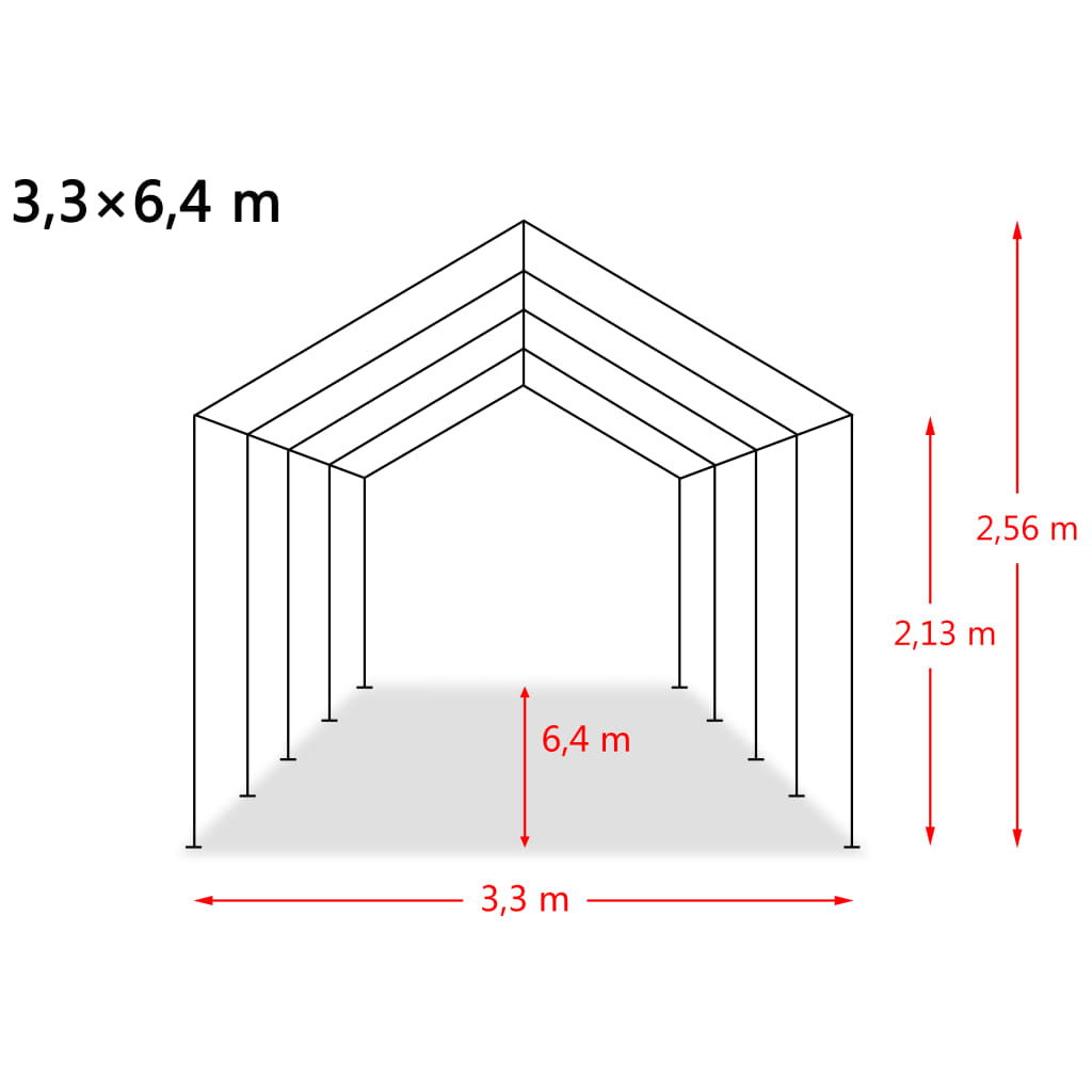 vidaXL Tenda para gado removível PVC 550 g/m² 3,3x6,4 m verde-escuro