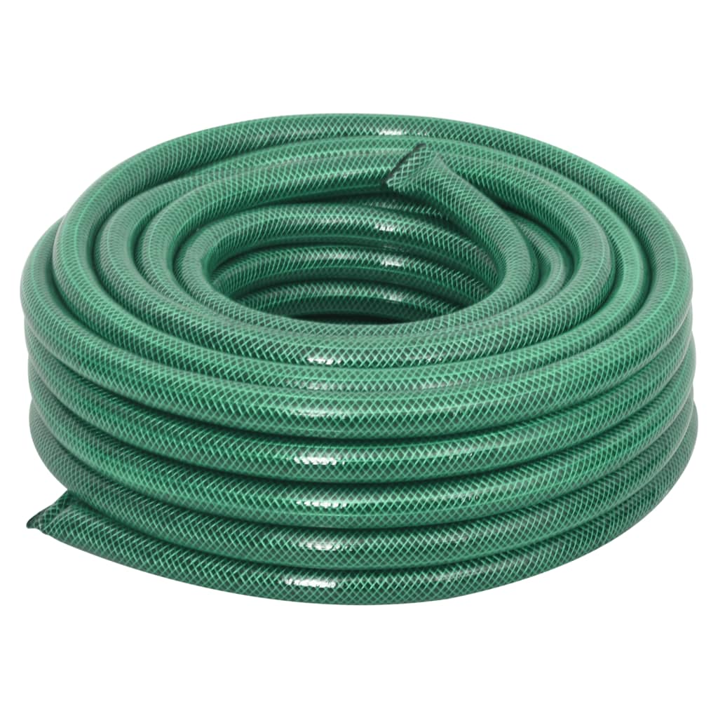 VidaXL Mangueira de jardim com conjunto de encaixe 0,75" 10m PVC verde