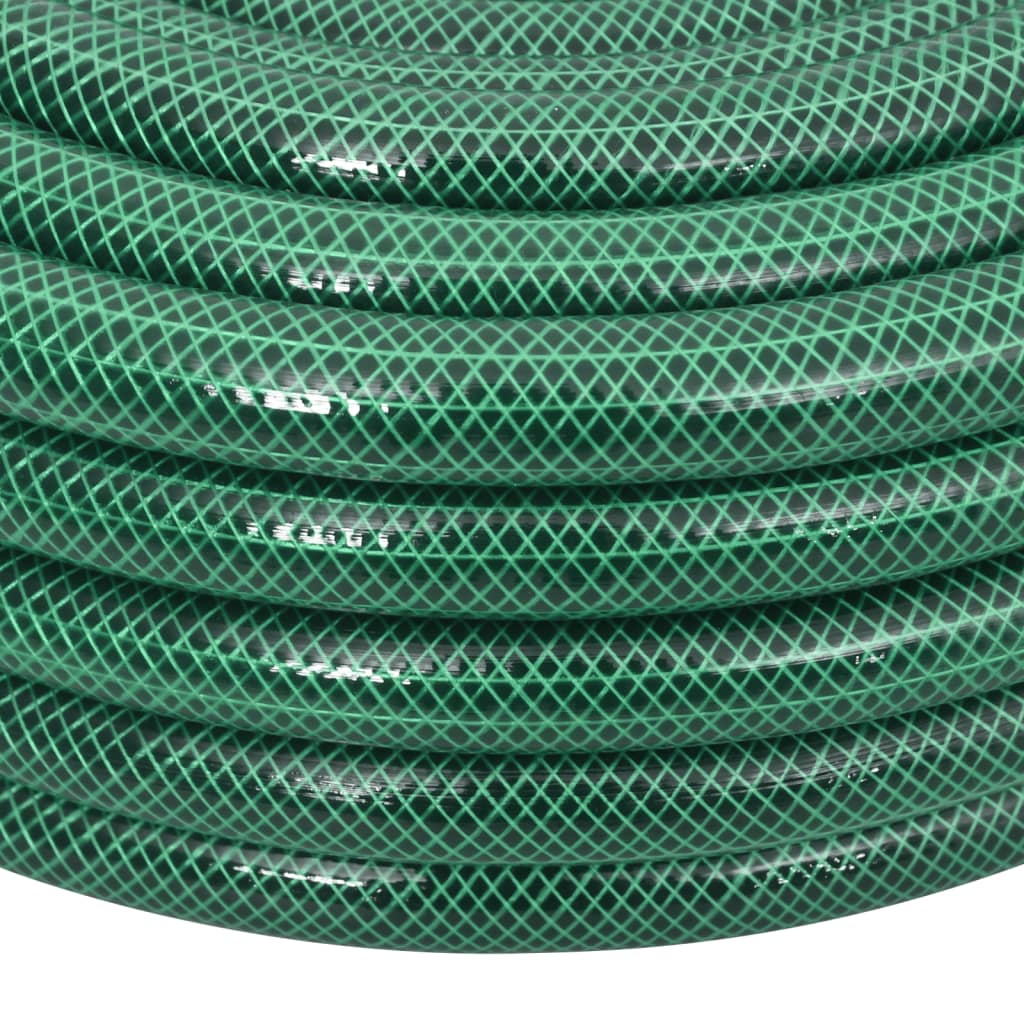 VidaXL Mangueira de jardim com conjunto de encaixe 0,75" 10m PVC verde