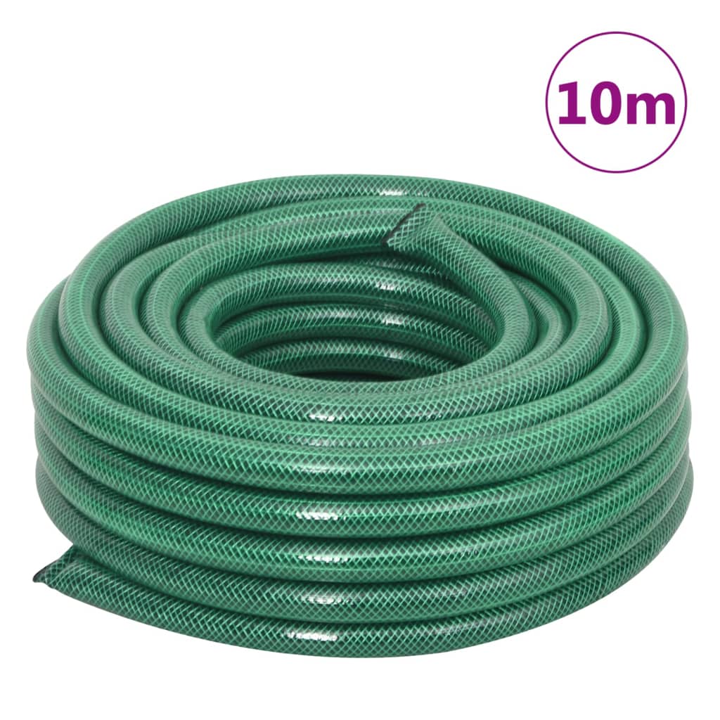 VidaXL Mangueira de jardim com conjunto de encaixe 0,75" 10m PVC verde