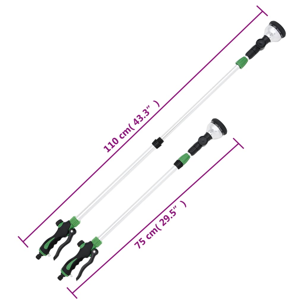 vidaXL Lança de pulverização telescópica com 10 funções 75-110 cm