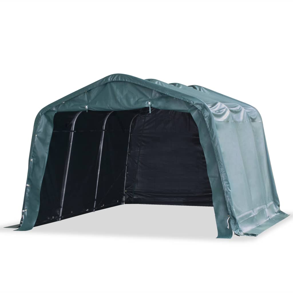 vidaXL Tenda para gado removível PVC 550 g/m² 3,3x4,8 m verde escuro