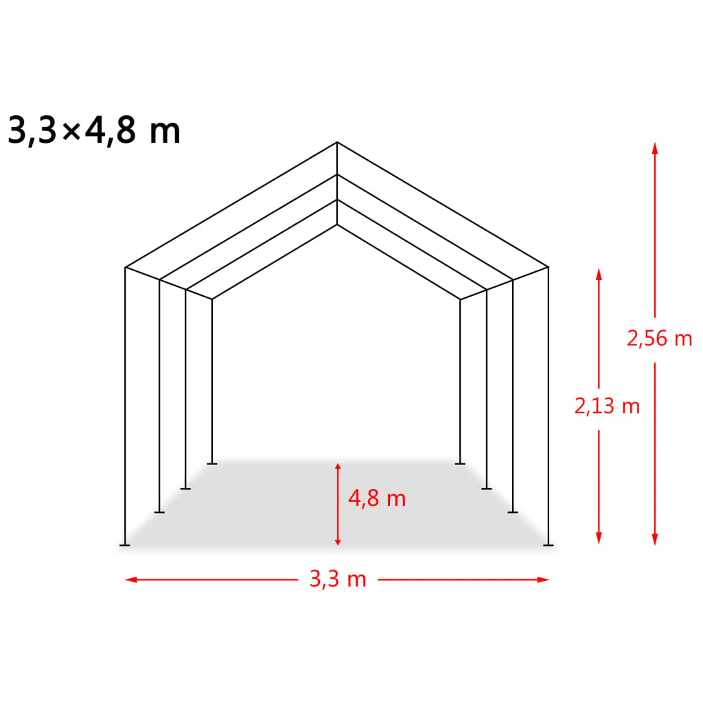 vidaXL Tenda para gado removível PVC 550 g/m² 3,3x4,8 m verde escuro