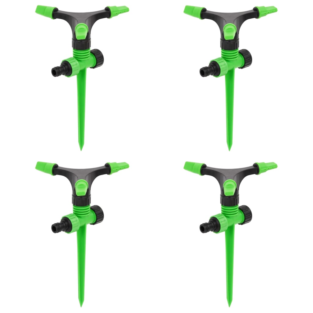 vidaXL Sprinklers rotativos 4 pcs 16x13,5x25,5 cm ABS/PP verde/preto