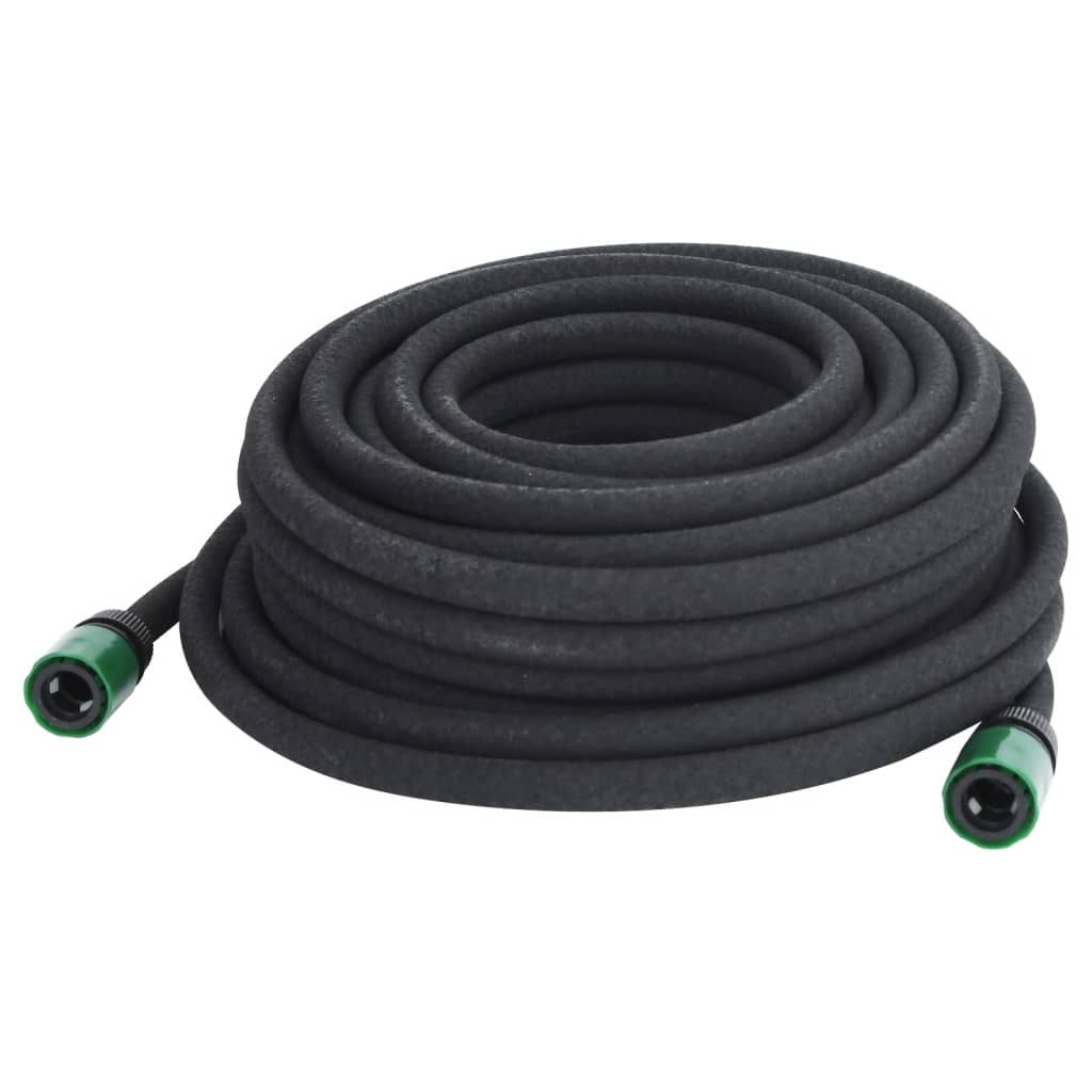 vidaXL Mangueira para rega gota-a-gota de jardim 25 m borracha preto