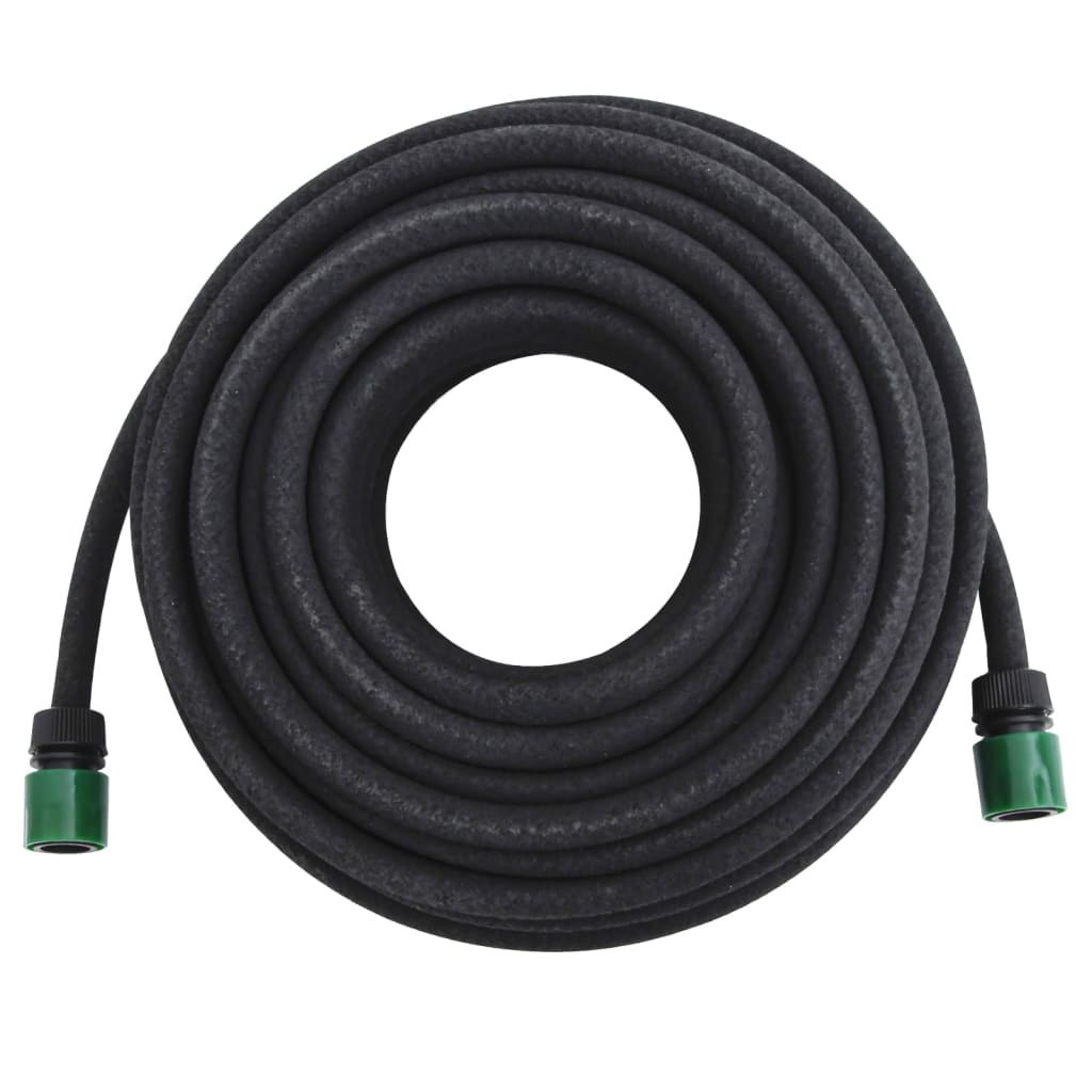 vidaXL Mangueira para rega gota-a-gota de jardim 25 m borracha preto