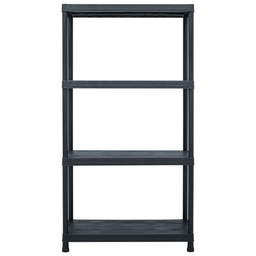 vidaXL Estantes de arrumação 2 pcs preto 60x30x138 cm plástico