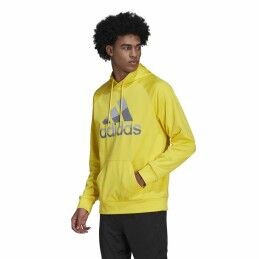 Adidas|Polar com Capuz Homem Adidas Seasonal Essentials Melange Hoodie Castanho Bege