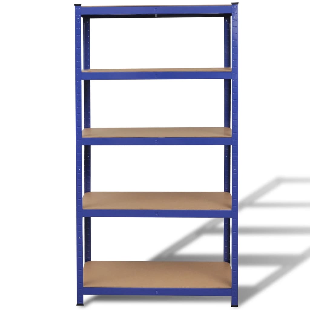 VidaXL 5-Layer Storage Shelf Blue Steel&Madeira de engenharia