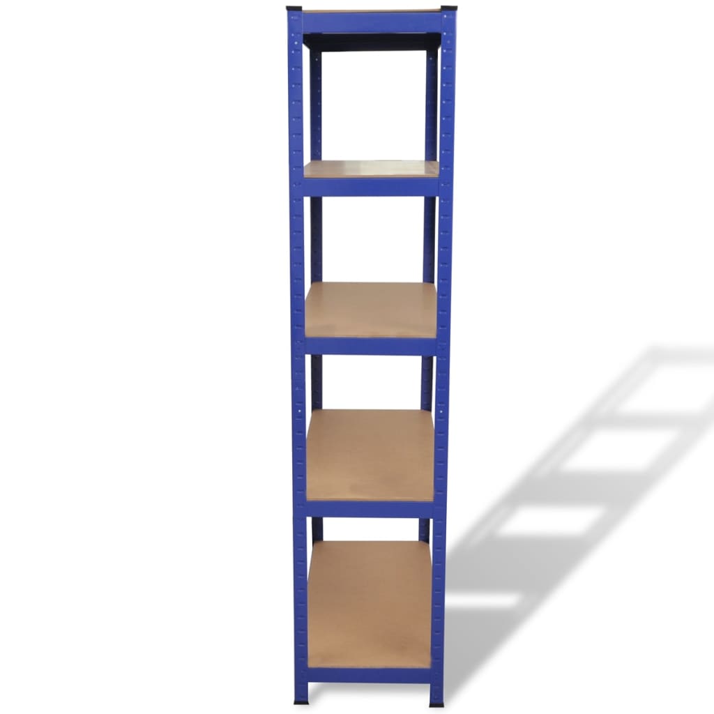 VidaXL 5-Layer Storage Shelf Blue Steel&Madeira de engenharia