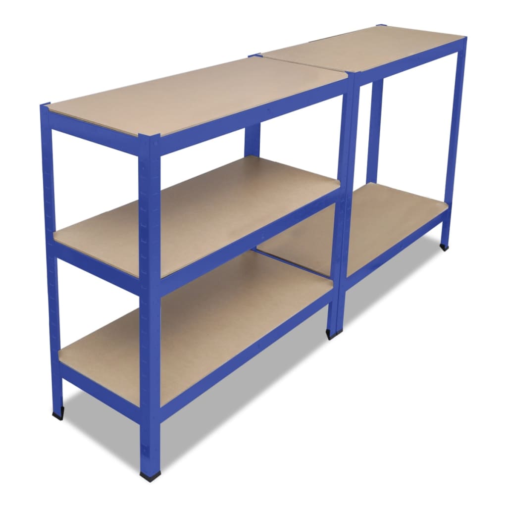 VidaXL 5-Layer Storage Shelf Blue Steel&Madeira de engenharia