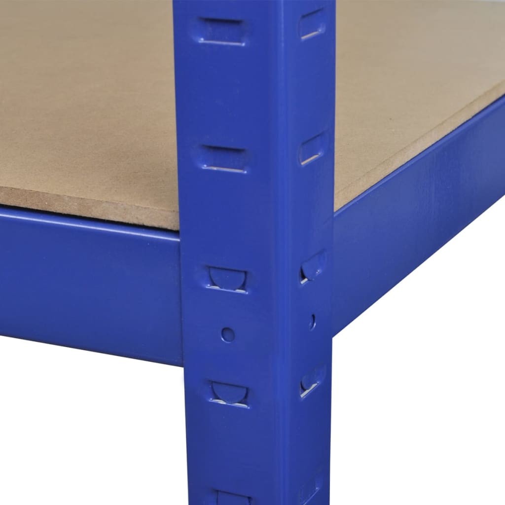 VidaXL 5-Layer Storage Shelf Blue Steel&Madeira de engenharia