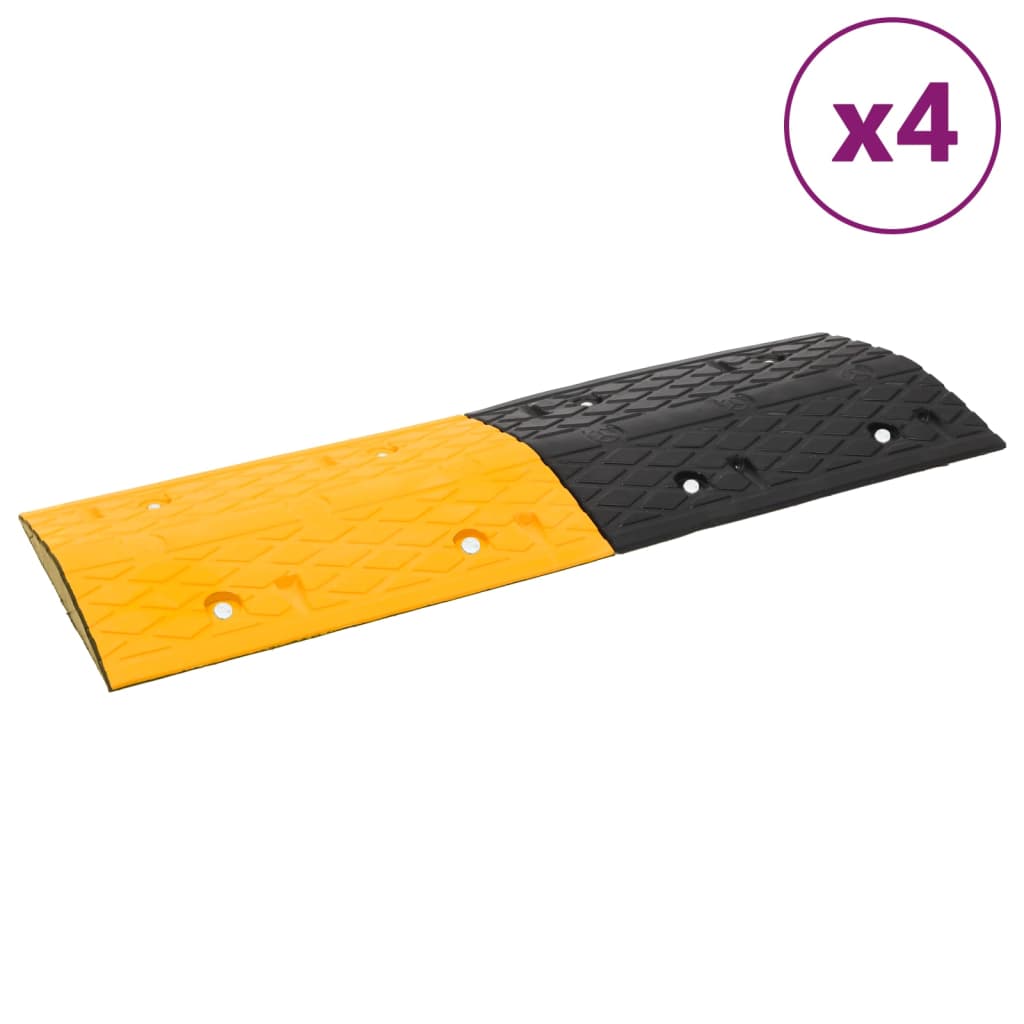 vidaXL Lombas 4 pcs 97x32,5x4cm borracha amarelo/preto