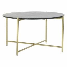 Gift Decor|Conjunto de 2 mesas Preto Dourado 50 x 50 x 50 cm