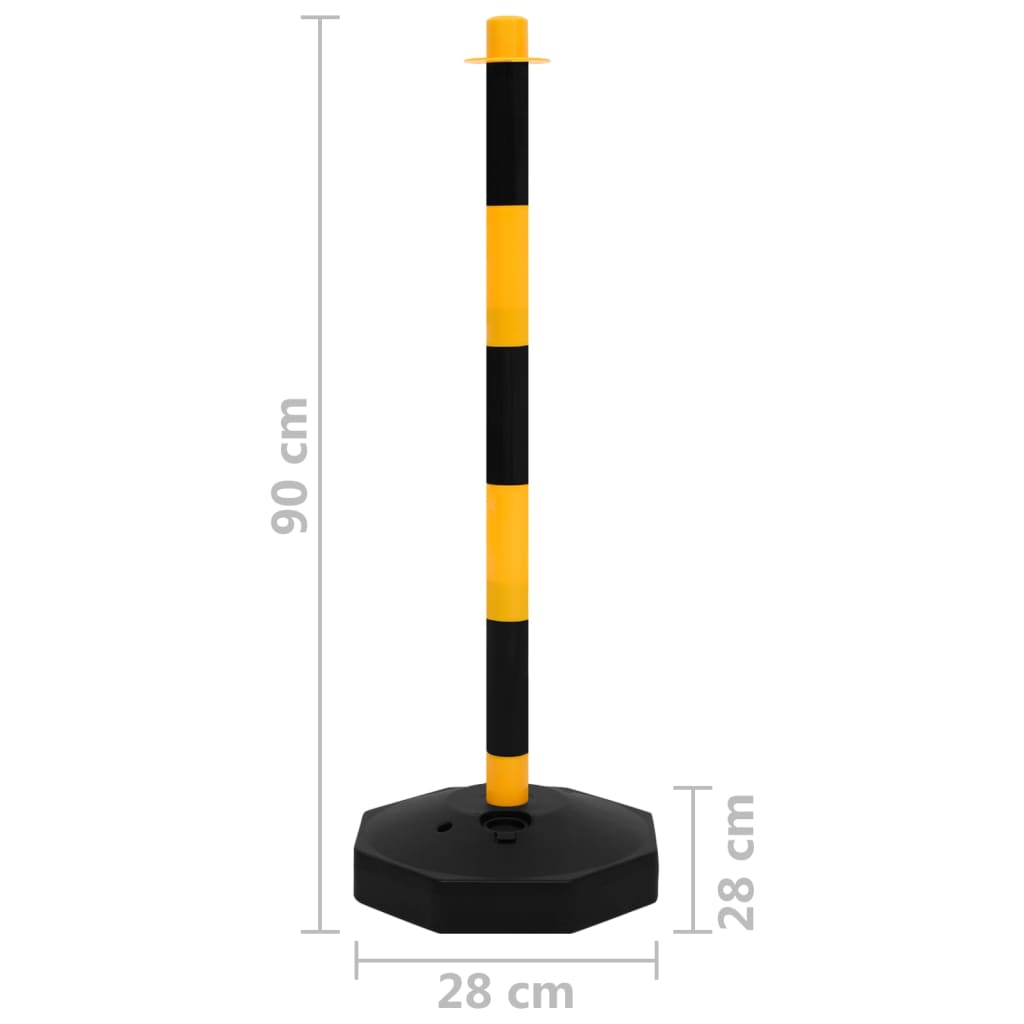 vidaXL Conjunto de postes com corrente de plástico 10 m