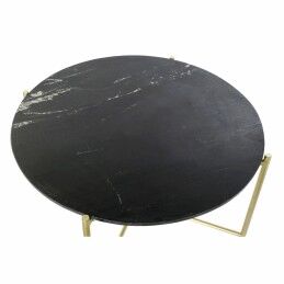 DKD Home Decor|Mesa de apoio DKD Home Decor Preto Dourado Mármore Ferro (81 x 81 x 44 cm)