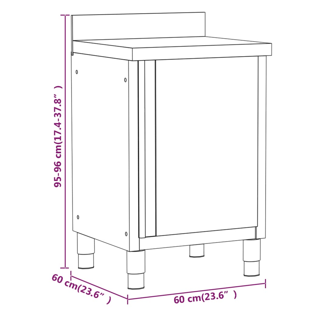 vidaXL Armários de cozinha comerciais 3 pcs aço inoxidável