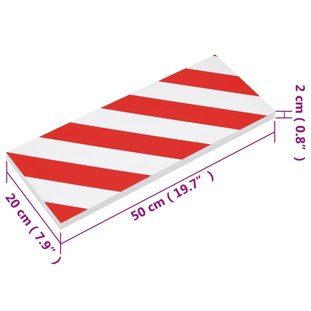 vidaXL Protetores de parede 6 pcs 50x20x2cm espuma EVA vermelho/branco