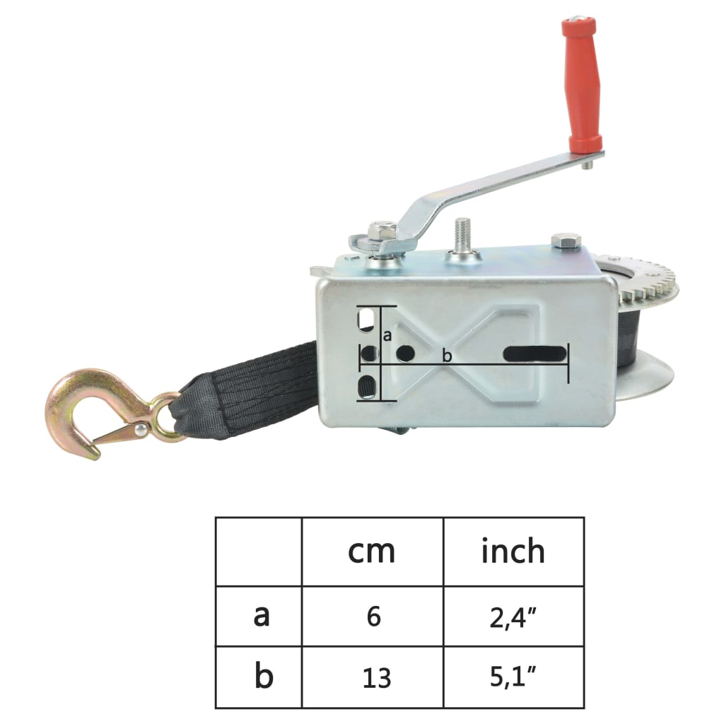 vidaXL Guincho manual com cinta 1587 kg