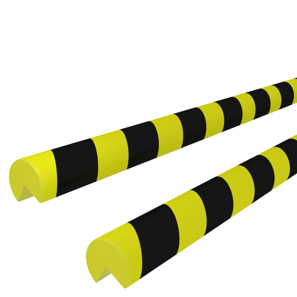 vidaXL Protetores de canto 2 pcs 4x4x104 cm PU amarelo e preto