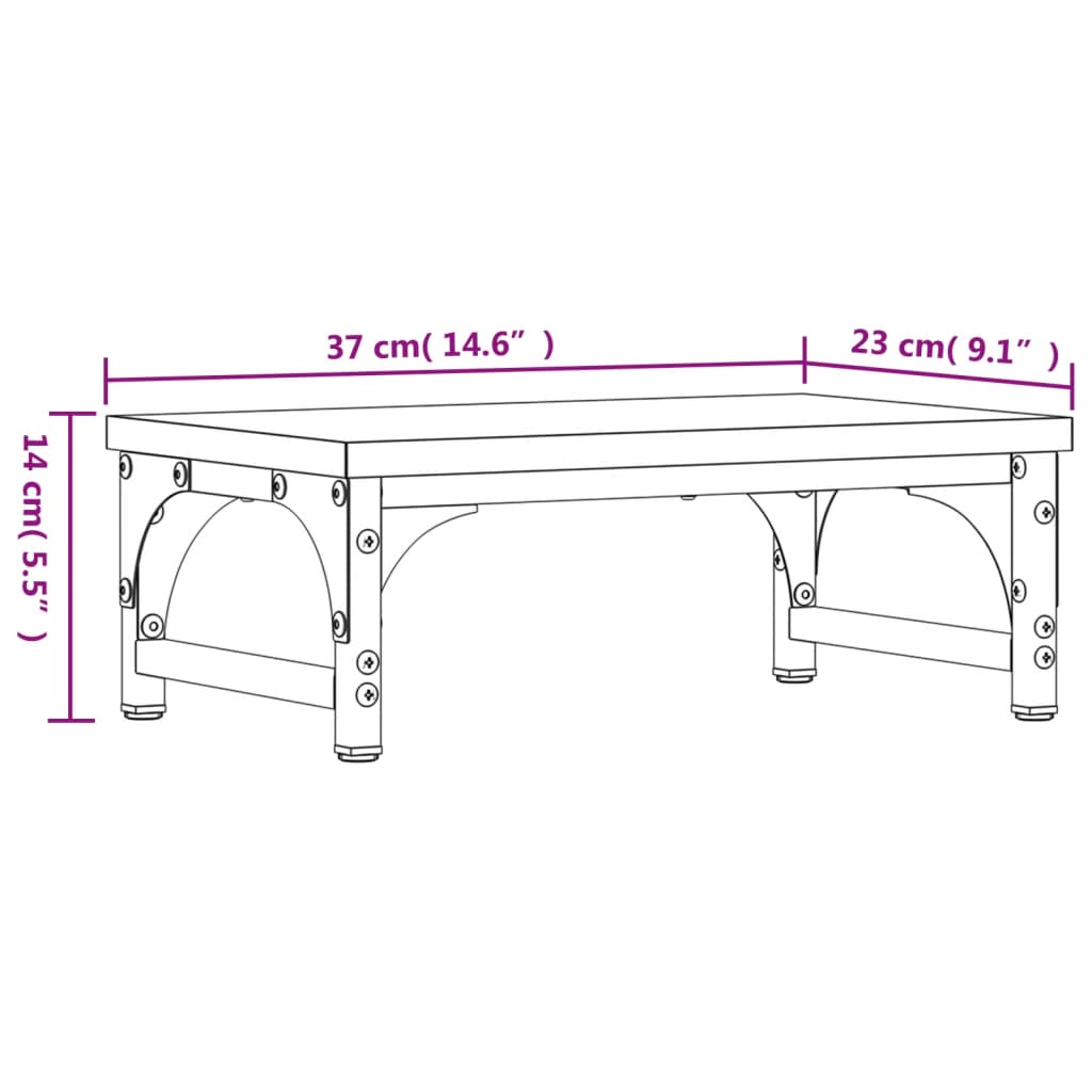 vidaXL Suporte de monitor 37x23x14cm derivados madeira cinzento sonoma