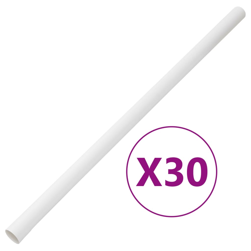 vidaXL Calhas para cabos Ø30 mm 30 m PVC