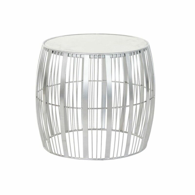 DKD Home Decor|Mesa de apoio DKD Home Decor Branco Mármore Ferro Prateado (46 x 46 x 41 cm) DKD Home Decor|Mesa de apoio DKD Home Decor Branco Mármore Ferro Prateado (46 x 46 x 41 cm)