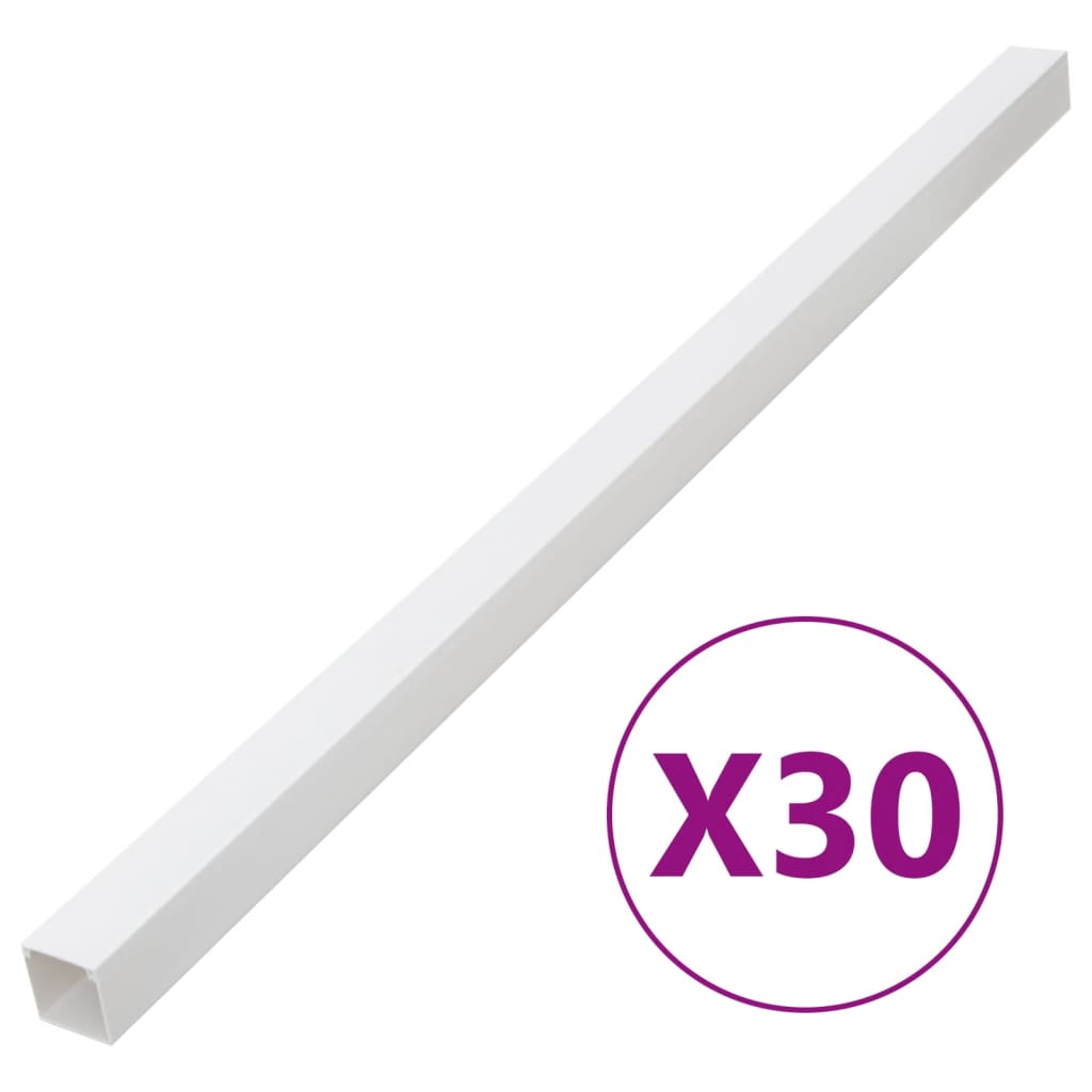 vidaXL Calhas para cabos 40x25 mm 30 m PVC