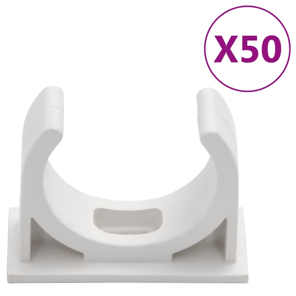 vidaXL Calhas para cabos com clipes Ø30 mm 30 m PVC