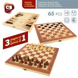CB Games|Tabuleiro de Xadrez e Damas CB Games Madeira Backgammon (6 Unidades)