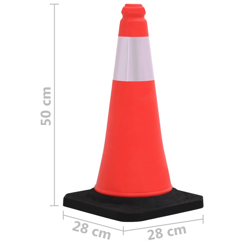 vidaXL Cones de sinalização refletores com bases pesadas 10 pcs 50 cm