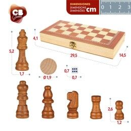 CB Games|Tabuleiro de Xadrez e Damas CB Games Madeira Backgammon (6 Unidades)