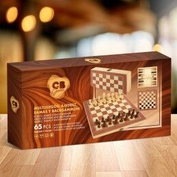 CB Games|Tabuleiro de Xadrez e Damas CB Games Madeira Backgammon (6 Unidades)