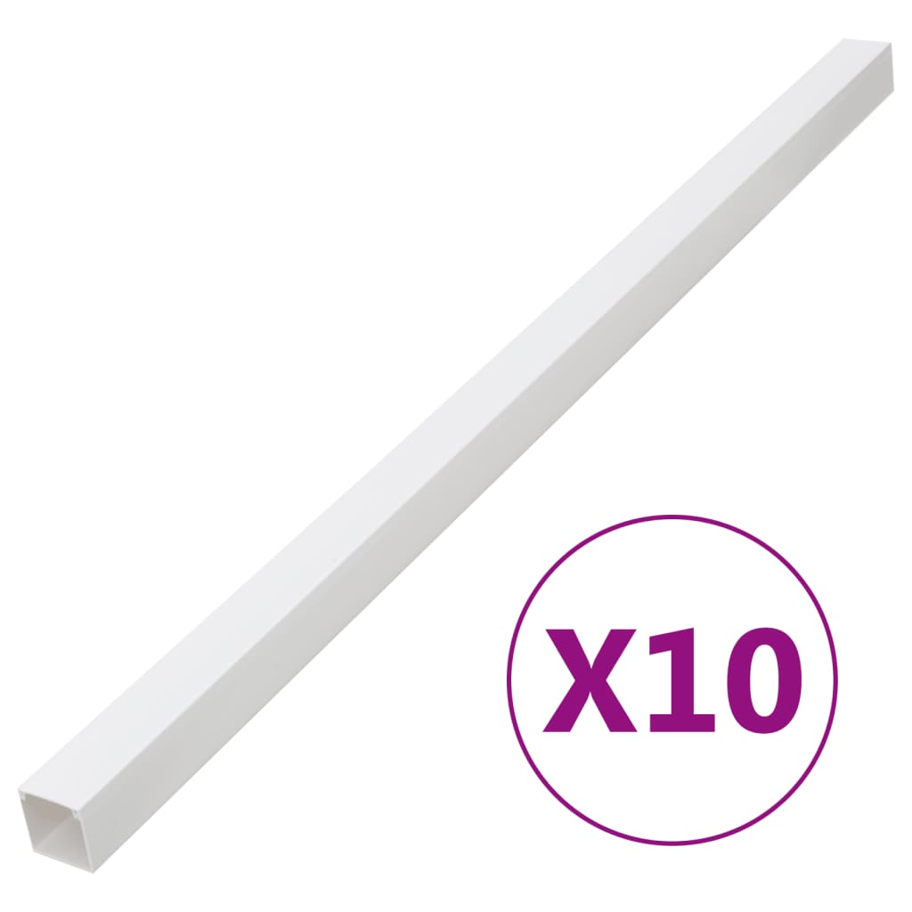 vidaXL Calhas para cabos 60x60 mm 10 m PVC