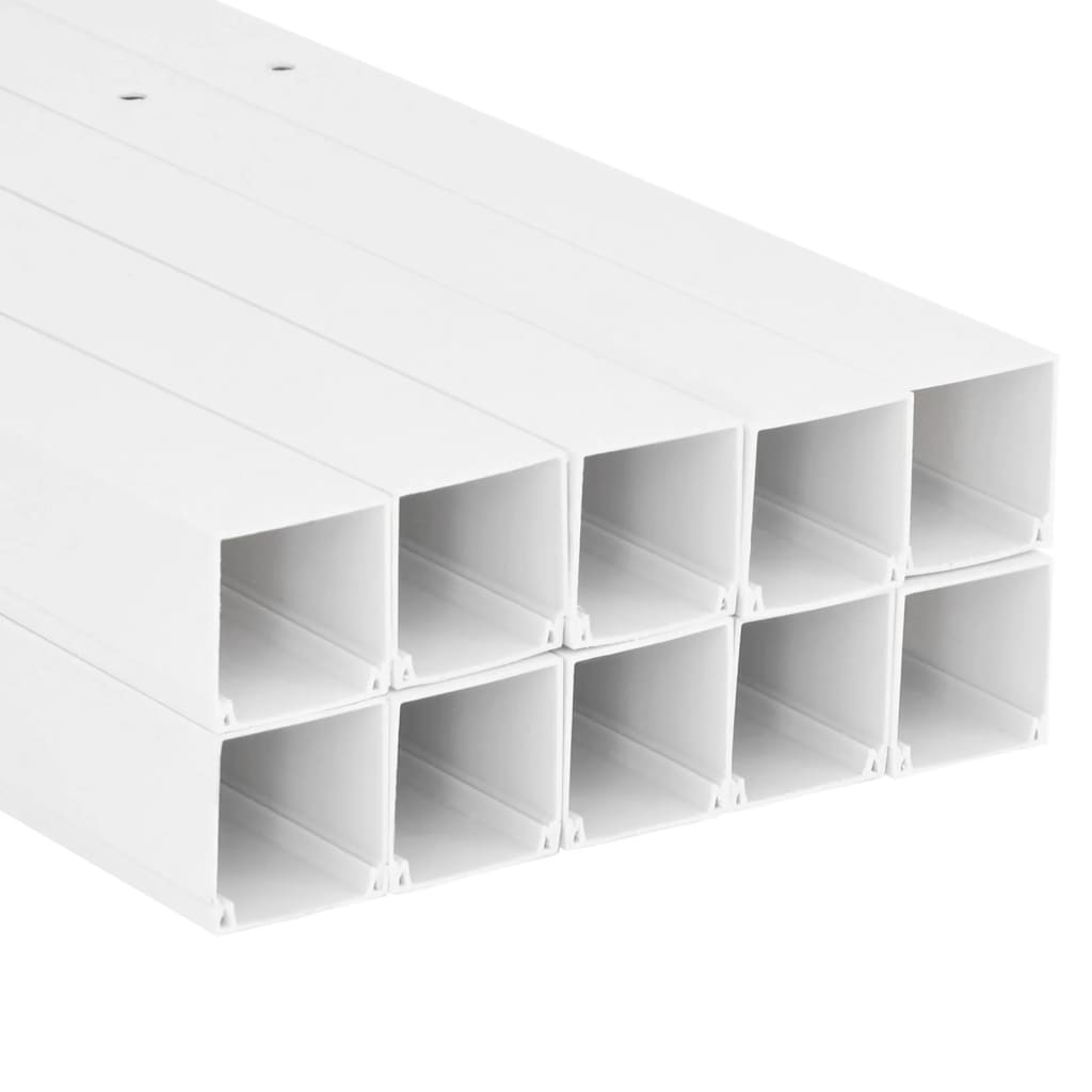 vidaXL Calhas para cabos 60x60 mm 10 m PVC