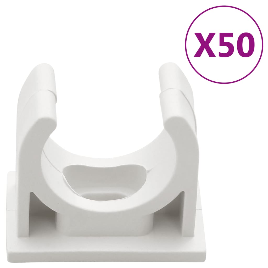 vidaXL Calhas para cabos com clipes Ø25 mm 30 m PVC