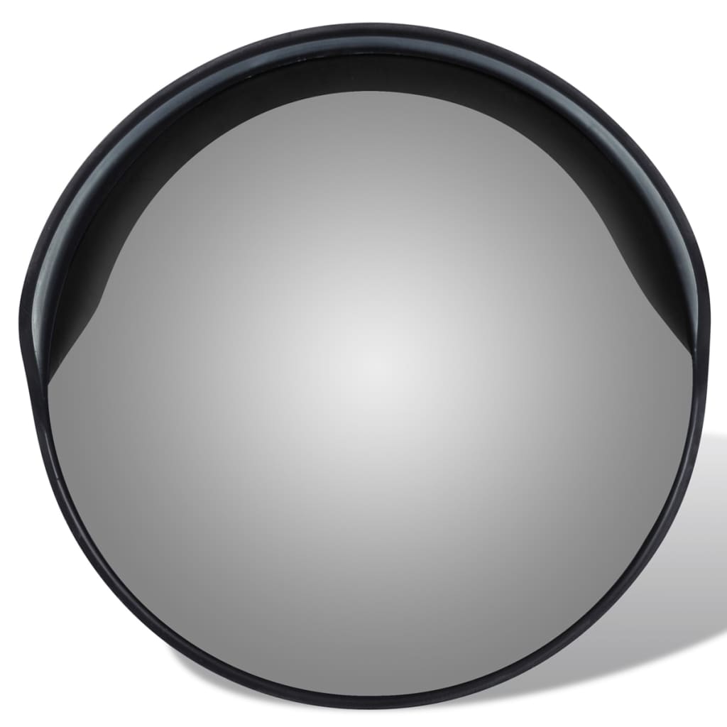 Convex Espelho de trânsito para exterior 30 cm policarbonato preto