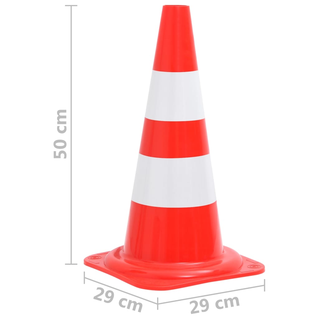 vidaXL Cones de sinalização refletores 4 pcs 50 cm vermelho e branco