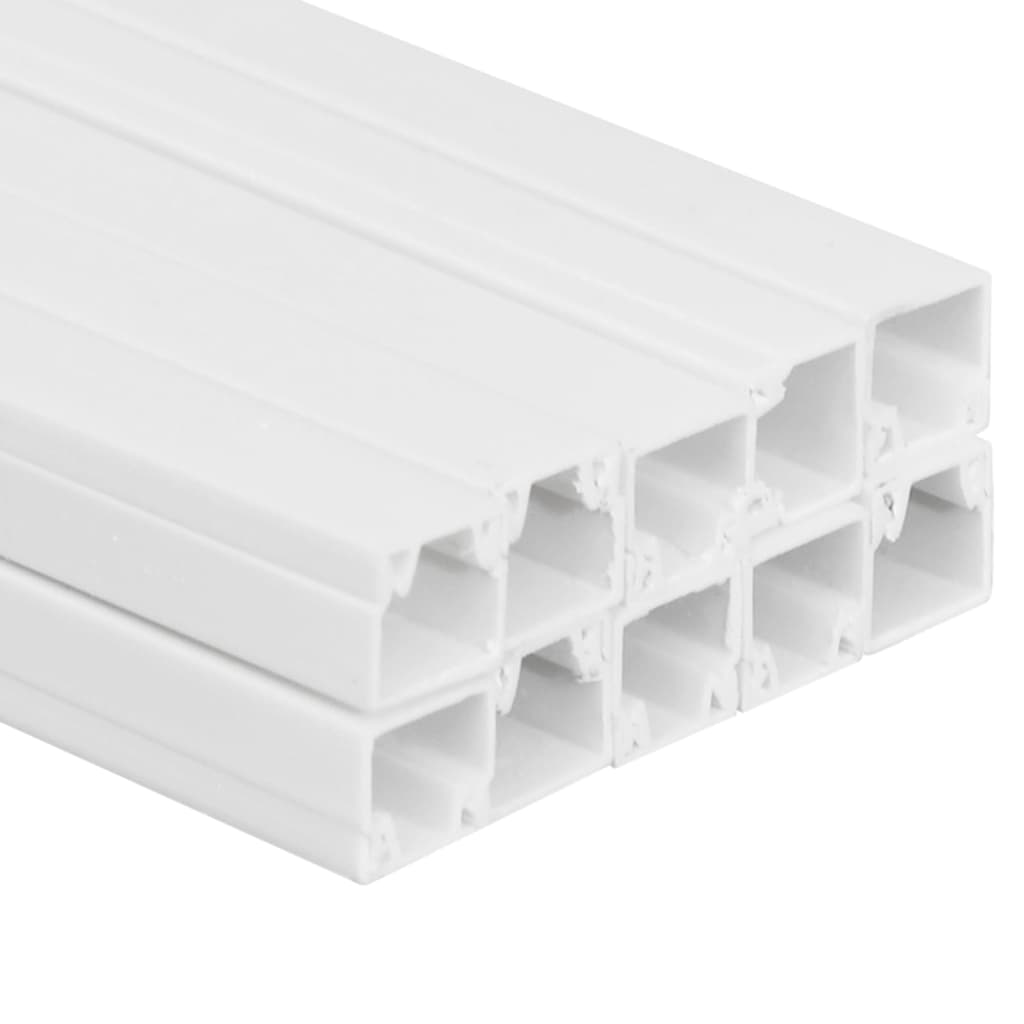 vidaXL Calhas para cabos 30x20 mm 10 m PVC