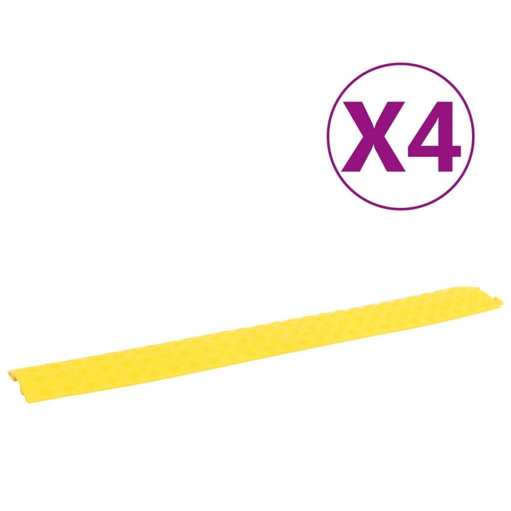 vidaXL Rampa protetora de cabos 4 pcs 98,5 cm amarelo