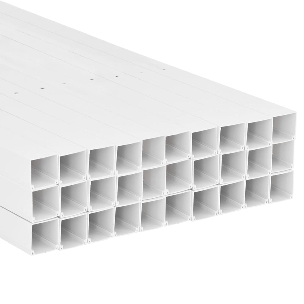 vidaXL Calhas para cabos 60x60 mm 30 m PVC